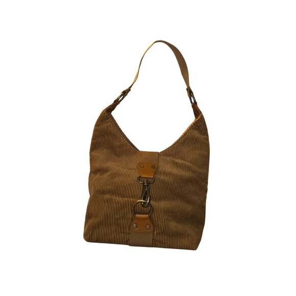 Vintage Y2k Gap Corduroy Hobo Shoulder Bag With Geometric Lining Clip Closure - Picture 11 of 16